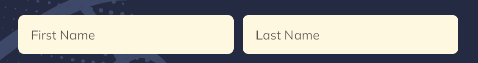 First and last name fields with placeholder text