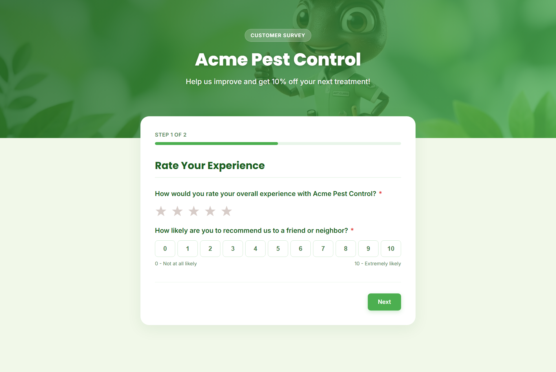 Pest control survey example page1