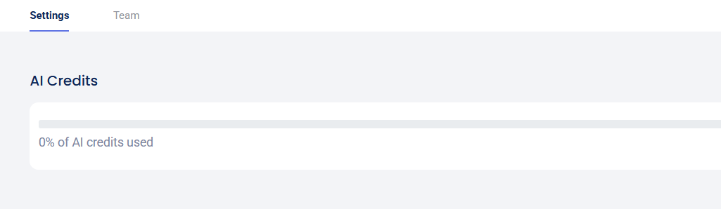 Business Settings - AI credits display 2026