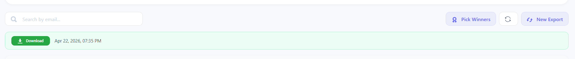 Entries export/download AI Site Builder 2026