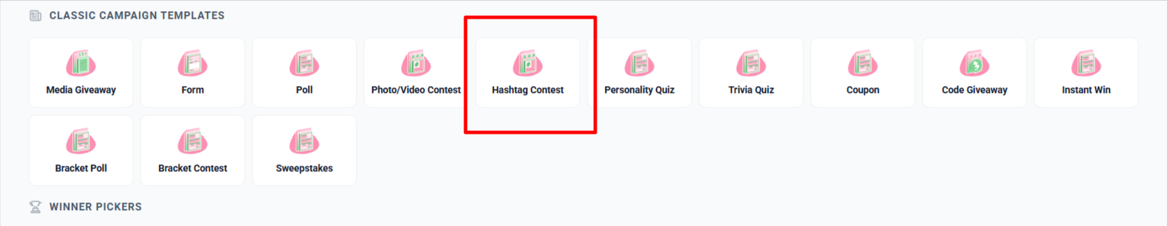 Classic campaign templates - hashtag contest