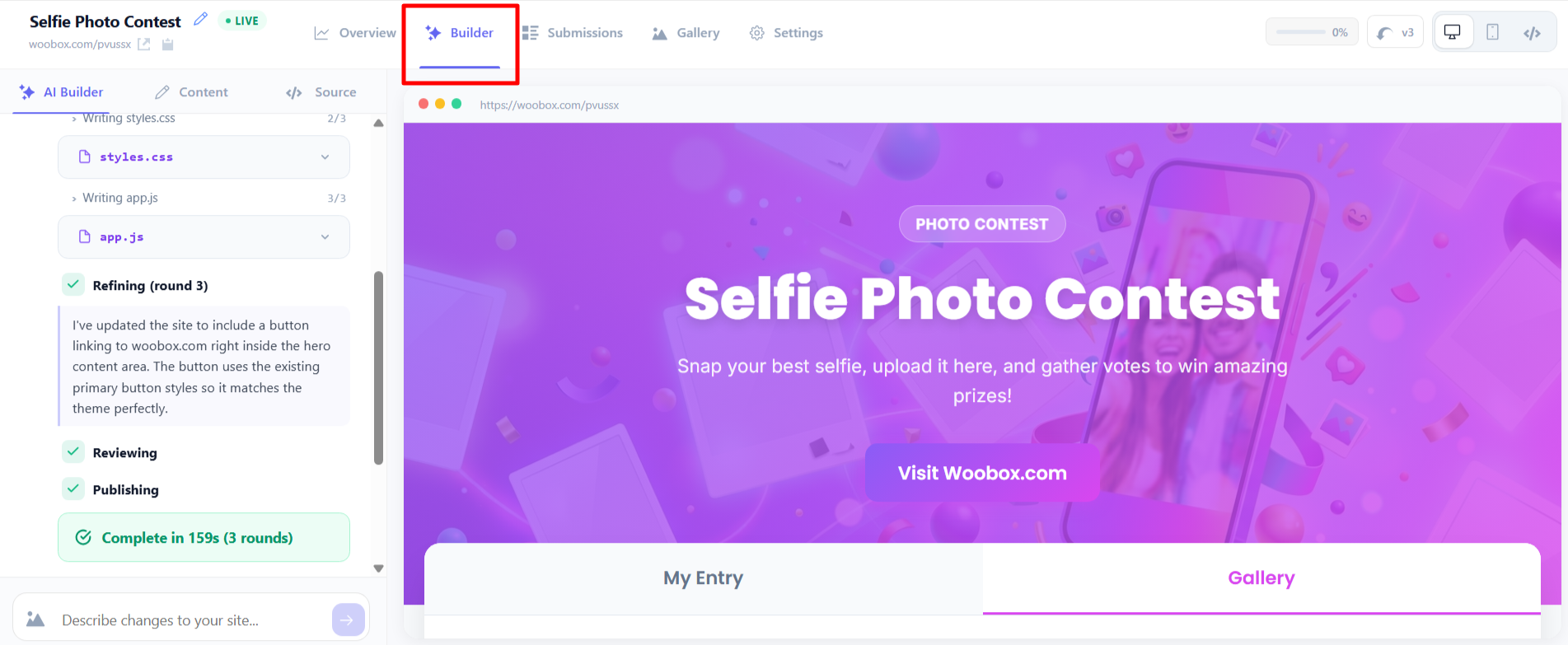 Ai Site Builder - adding links