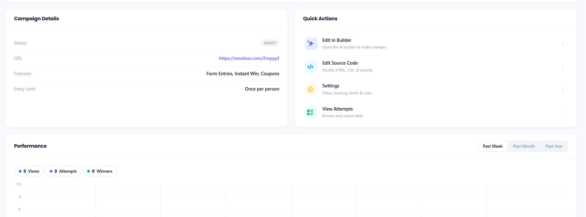 Overview tab - lower page - spin the wheel site